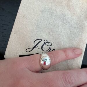 NEW J. Crew Sculptured Orb Silver Mirror Ring Size 5